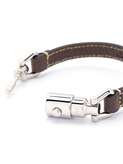 gucci piston lock|gucci black leather bracelet.